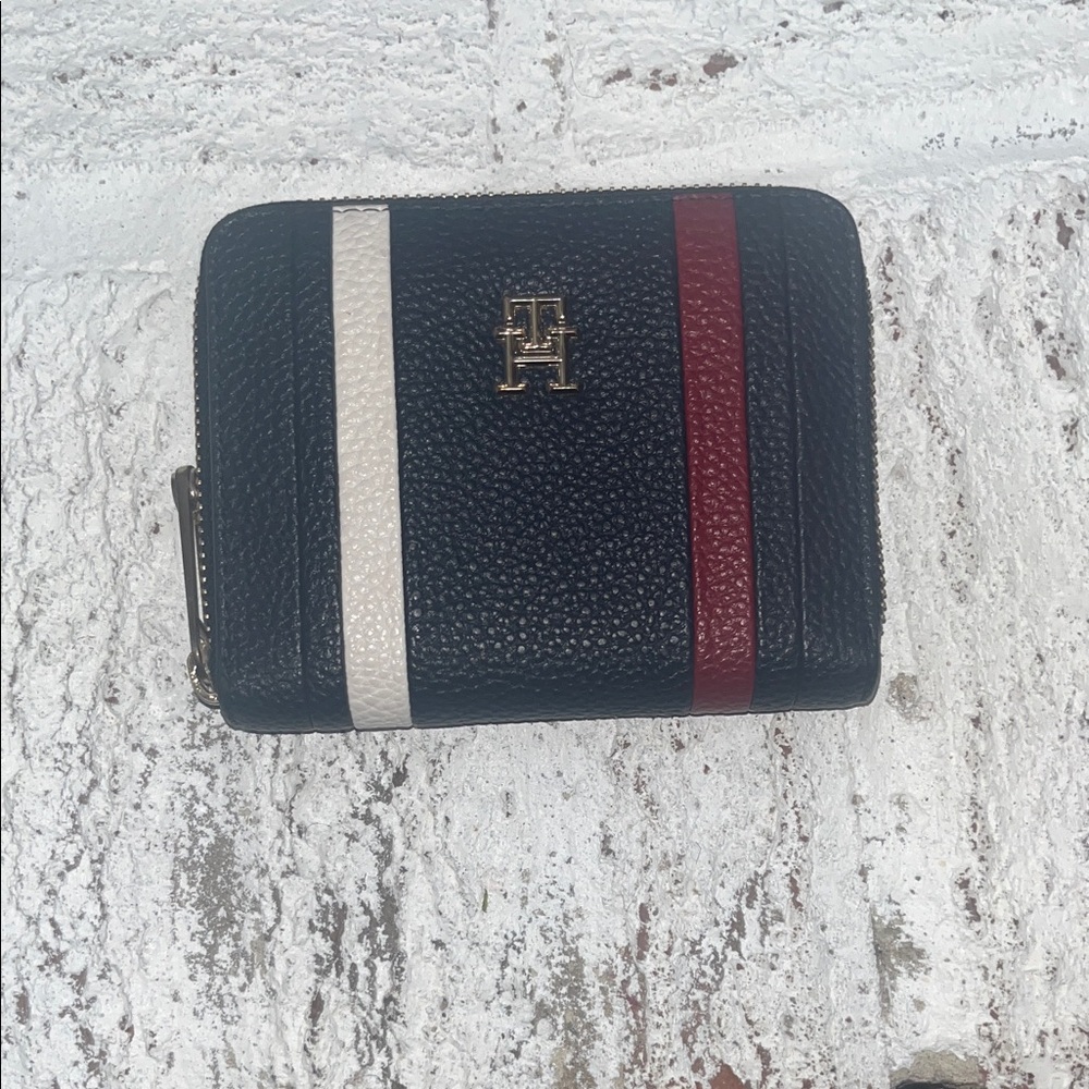 Tommy Hilfiger Black Wallet with Red and White Accents